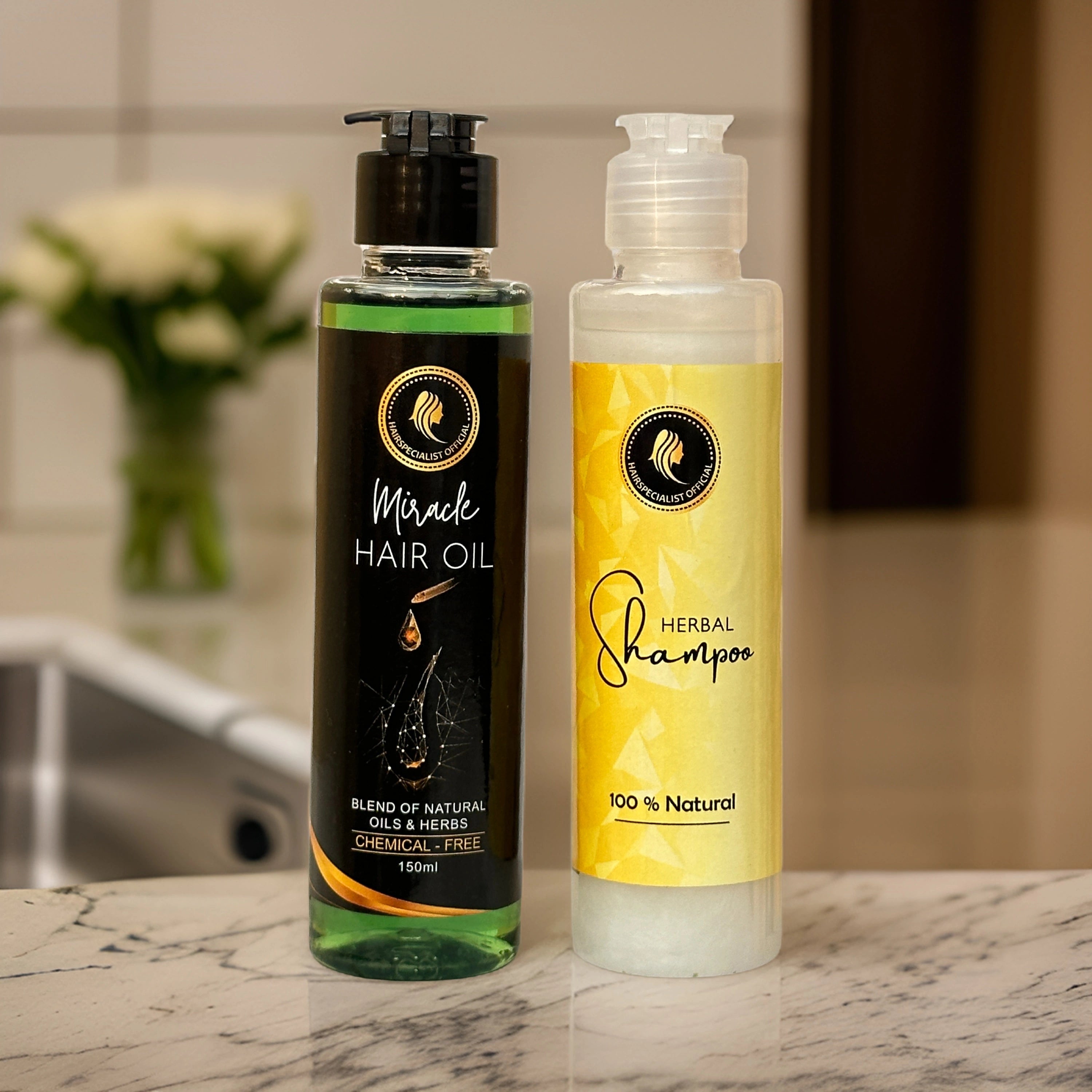 Miracle Hair Growth Combo – Herbal Oil + Chemical Free Shampoo