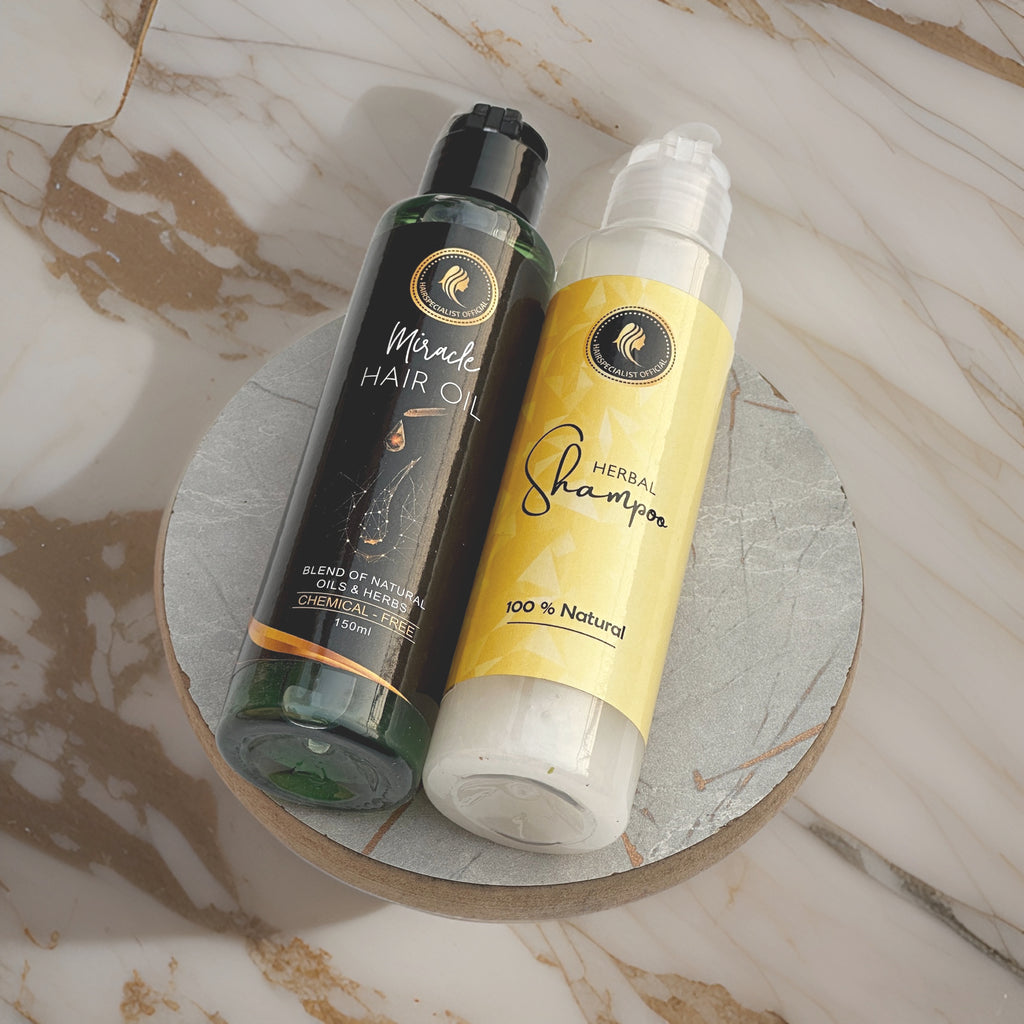Miracle Hair Growth Combo – Herbal Oil + Chemical Free Shampoo
